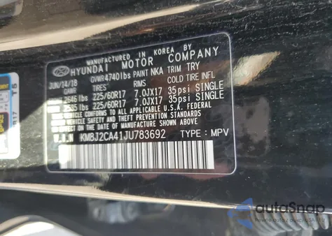 2018 Hyundai Tucson Se z USA, uszkodzony, nr VIN KM8J2CA41JU783692